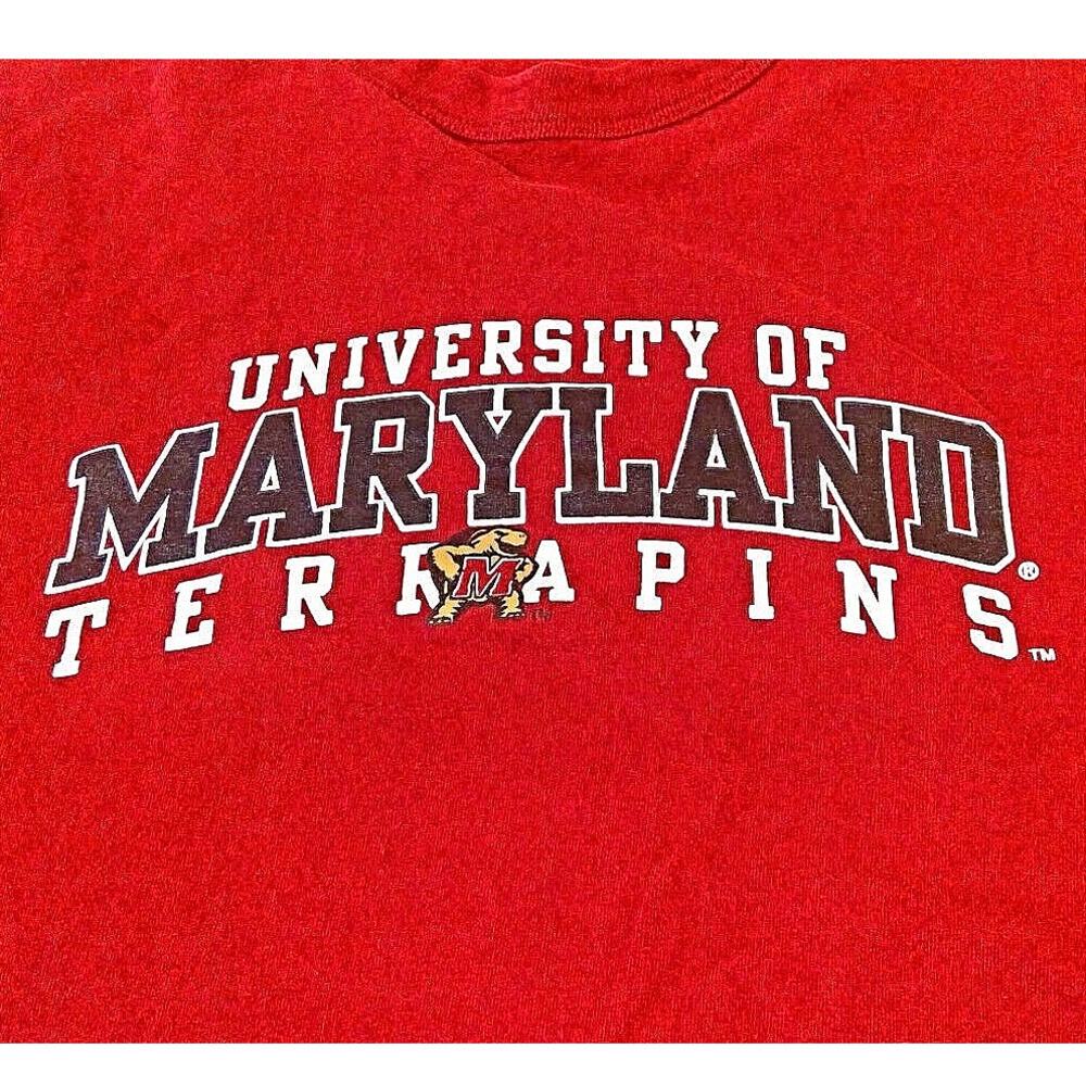 Russell Athletic University of Maryland Terrapins T Shirt L Red Logo Terps NCAA - Picture 3 of 6